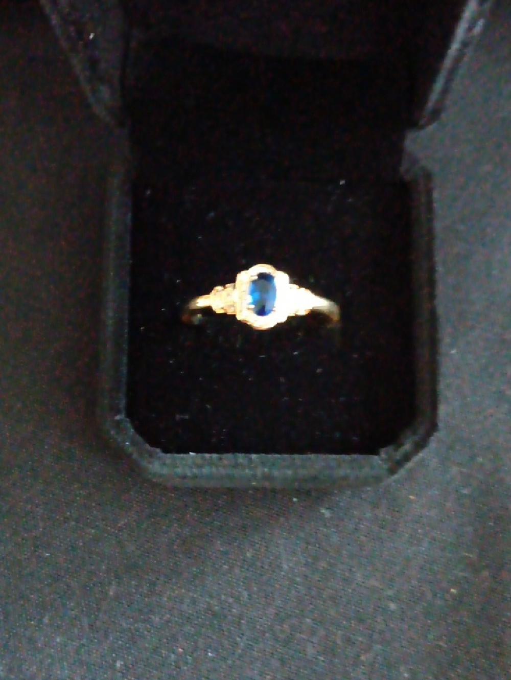 Gold Ring with Blue Stone - Women's Jewelry